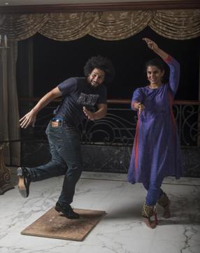 American Tap Dancer Jason Samuels Smith rehearses with Kathak dancer Seema Mehta (Photo: Aalok Soni/HT)