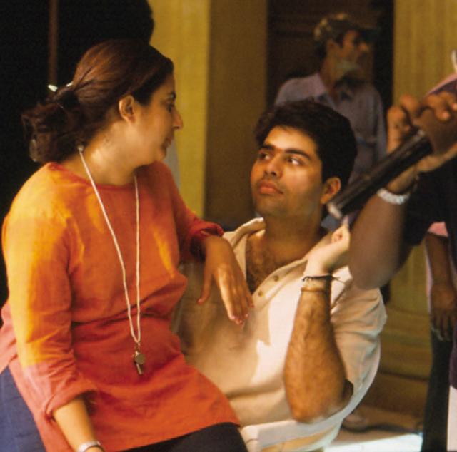 Johar with Farah Khan while shooting Bole Chudiyan song from Kabhi Khushi Kabhie Gham. (Penguin) Johar with Farah Khan while shooting Bole Chudiyan song from Kabhi Khushi Kabhie Gham. (Penguin)