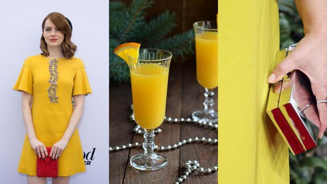Emma Stone looks delicious in a Mimosa shade. Go for yellows to light up a brunch date. (Shutterstock/AFP) Emma Stone looks delicious in a Mimosa shade. Go for yellows to light up a brunch date. (Shutterstock/AFP)