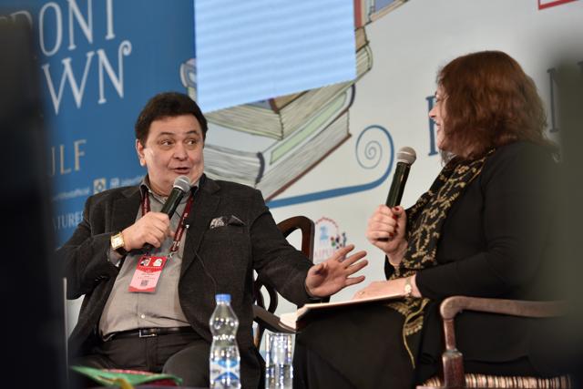 Rishi Kapoor discussing his memoir Khullam Khulla with cinema scholar Rachel Dwyer at JLF 2017. (Saumya Khandelwal/HT PHOTO) Rishi Kapoor discussing his memoir Khullam Khulla with cinema scholar Rachel Dwyer at JLF 2017. (Saumya Khandelwal/HT PHOTO)