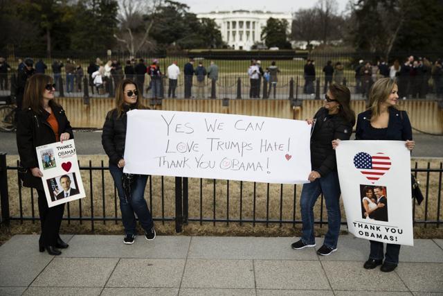 People gather near the White House in Washington, Thursday, Jan. 19, 2017, ahead of Friday's inauguration of Donald Trump. (AP) People gather near the White House in Washington, Thursday, Jan. 19, 2017, ahead of Friday's inauguration of Donald Trump. (AP)