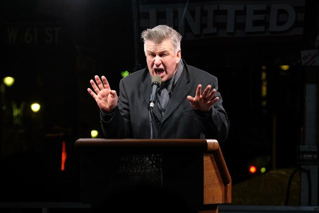Actor Alec Baldwin speaks onstage. (AFP)