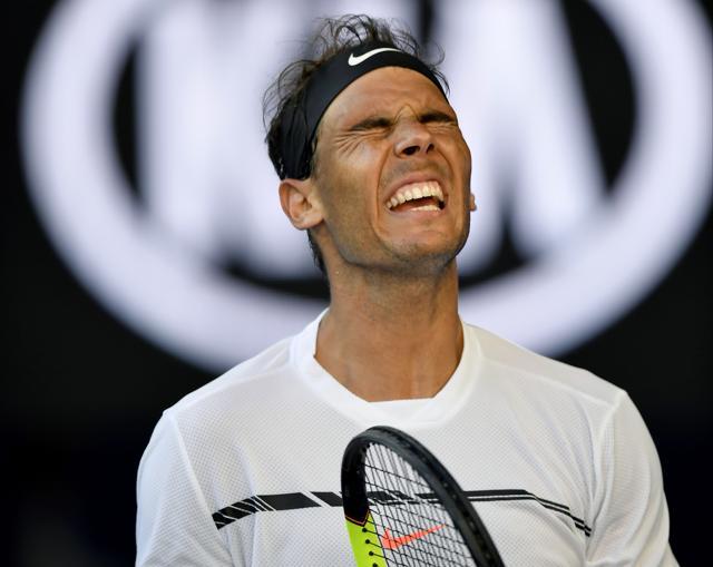 Rafael Nadal endured some tough moments but he hung on and took a lead in the fourth set. (AP) Rafael Nadal endured some tough moments but he hung on and took a lead in the fourth set. (AP)