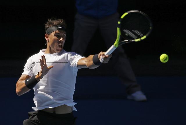Rafael Nadal started the second set well as he broke Alexander Zverev’s serve to bounce back in the match. (AP) Rafael Nadal started the second set well as he broke Alexander Zverev’s serve to bounce back in the match. (AP)