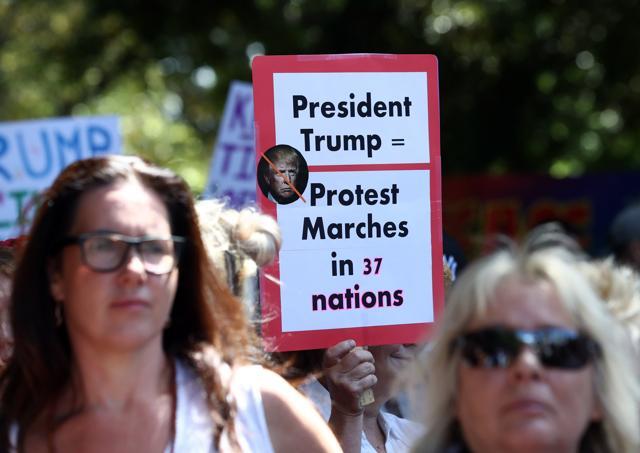Women protestors march in a rally against US President Donald Trump following his inauguration, in Sydney on January 21. (AFP Photo) Women protestors march in a rally against US President Donald Trump following his inauguration, in Sydney on January 21. (AFP Photo)