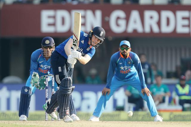 Eoin Morgan struck some lusty blows as England launched a fightback in the Kolkata ODI. (BCCI)