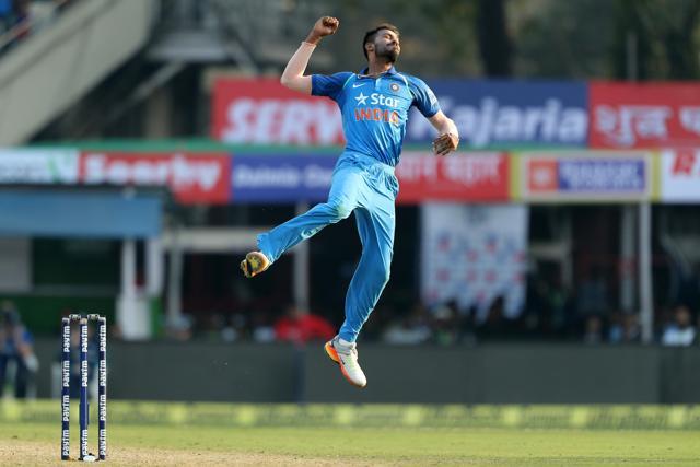 Hardik Pandya got his second wicket as he removed Jos Buttler for 11. (BCCI)
