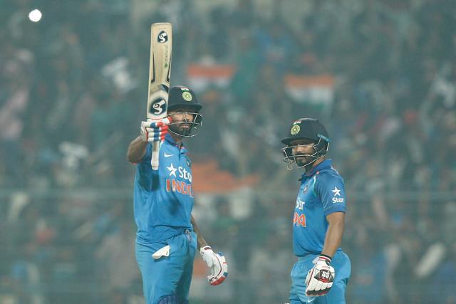 Hardik Pandya and Kedar Jadhav shared a partnership of over 100 as India closed in on England’s total. (BCCI)