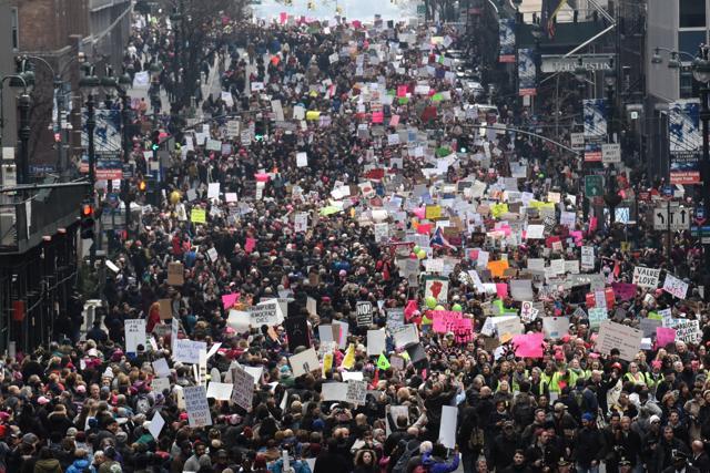 People participate in a Women's March to protest against U.S. President Donald Trump in New York City, US January 21. (REUTERS) People participate in a Women's March to protest against U.S. President Donald Trump in New York City, US January 21. (REUTERS)