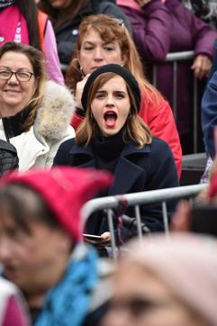 Emma Watson attends the Women's March on Washington on January 21 in Washington, DC. (AFP Photo) Emma Watson attends the Women's March on Washington on January 21 in Washington, DC. (AFP Photo)