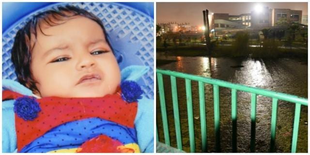 Nandini and (right) the dinosaur pond park that has turned into a quagmire and became the death-bed for the two-year-old. (Sanjeev Sharma/HT Photo) Nandini and (right) the dinosaur pond park that has turned into a quagmire and became the death-bed for the two-year-old. (Sanjeev Sharma/HT Photo)