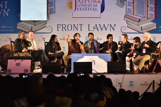 (L to R) Swapan Dasgupta, Luke Hardinge, Anne Waldman, Shashi Tharoor, Barkha Dutt, Prasoon Joshi, David Mc William, Ashutosh Varshney and Suhel Seth at the concluding debate of JLF 2017 — We Are Living in Post Truth World — on Monday. (Saumya Khandelwal/HT Photo) (L to R) Swapan Dasgupta, Luke Hardinge, Anne Waldman, Shashi Tharoor, Barkha Dutt, Prasoon Joshi, David Mc William, Ashutosh Varshney and Suhel Seth at the concluding debate of JLF 2017 — We Are Living in Post Truth World — on Monday. (Saumya Khandelwal/HT Photo)