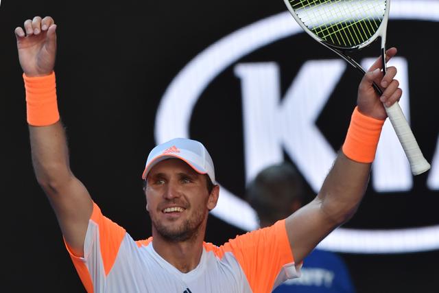 Germany's Mischa Zverev celebrates his victory against Britain's Andy Murray during their men's singles fourth round match on day seven of the Australian Open. (AFP) Germany's Mischa Zverev celebrates his victory against Britain's Andy Murray during their men's singles fourth round match on day seven of the Australian Open. (AFP)