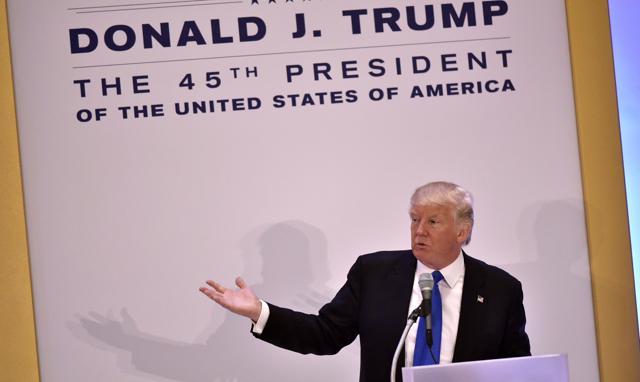 US President-elect Donald Trump speaks during a leadership luncheon at the Trump International Hotel in Washington, DC. (AFP file photo) US President-elect Donald Trump speaks during a leadership luncheon at the Trump International Hotel in Washington, DC. (AFP file photo)