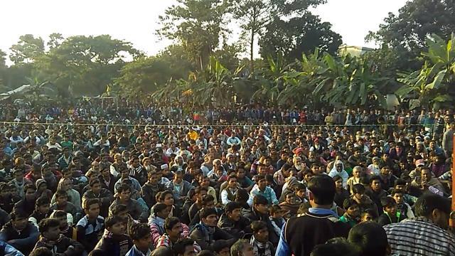 A section of the crowd in Bhangar during the January 11 blockade. (HT Photo) A section of the crowd in Bhangar during the January 11 blockade. (HT Photo)