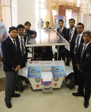 Model of solar powered car designed by a private engineering college students. (Deepak Gupta/HT photo) Model of solar powered car designed by a private engineering college students. (Deepak Gupta/HT photo)