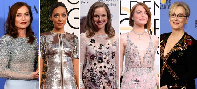 Best actress Oscar nominees for the 89th annual awards (L-R) Isabelle Huppert, Ruth Negga, Nalie Portman, Emma Stone and Meryl Streep. (REUTERS) Best actress Oscar nominees for the 89th annual awards (L-R) Isabelle Huppert, Ruth Negga, Nalie Portman, Emma Stone and Meryl Streep. (REUTERS)