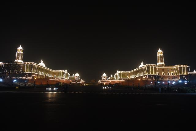 The two blocks together also referred to as the Secretariat Building flank the Rashtrapati Bhavan. (Virendra Singh Gosain/HT PHOTO) The two blocks together also referred to as the Secretariat Building flank the Rashtrapati Bhavan. (Virendra Singh Gosain/HT PHOTO)