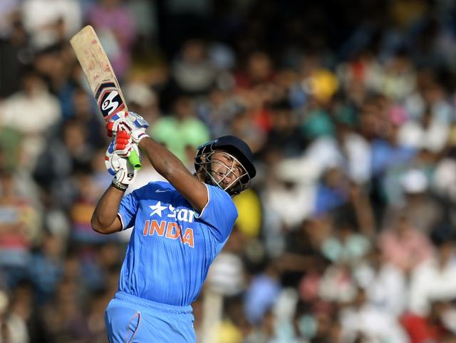 India A batsman Rishabh Pant plays a shot during the second warm-up one day cricket match between India A and England XI at the Cricket Club of India (CCI) stadium in Mumbai on January 12, 2017. (AFP)