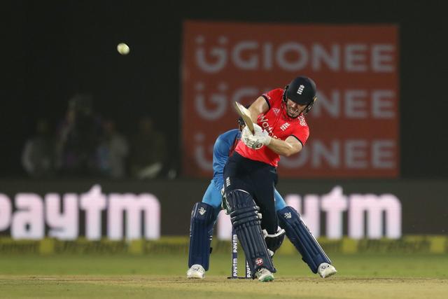 Eoin Morgan, Captain of England hits over the top for six during the first T20 International between India and England held at Green Park Stadium in Kanpur on the 26th January 2017 Photo by: Ron Gaunt/ BCCI/ SPORTZPICS (BCCI)