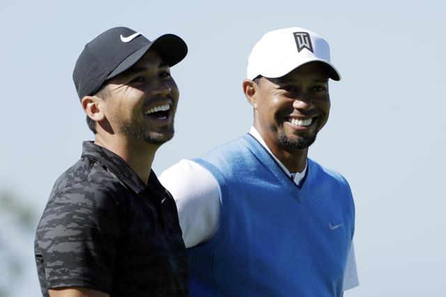 Like Tiger Woods (right) world No.1 Jason Day too didn’t have a great opening round, carding one-over 73. (AP) Like Tiger Woods (right) world No.1 Jason Day too didn’t have a great opening round, carding one-over 73. (AP)