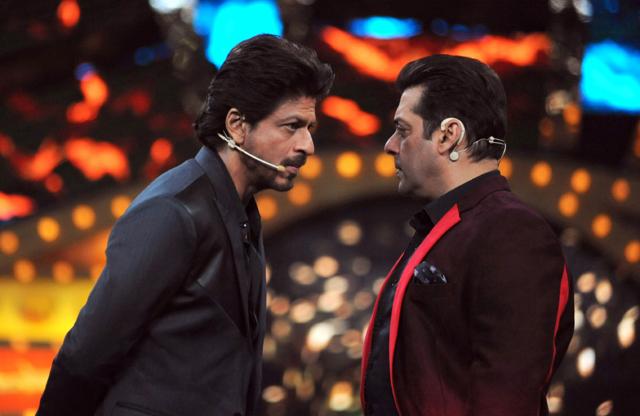 hah Rukh Khan (L) and Salman Khan pose during the promotion of upcoming Hindi action crime thriller film Raees, on the set of Colors television reality show Bigg Boss 10. (AFP) hah Rukh Khan (L) and Salman Khan pose during the promotion of upcoming Hindi action crime thriller film Raees, on the set of Colors television reality show Bigg Boss 10. (AFP)
