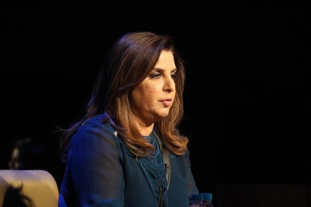 Filmmaker Farah Khan is the moderator during the Celebrities vs Indiawale discussion. (Colors)