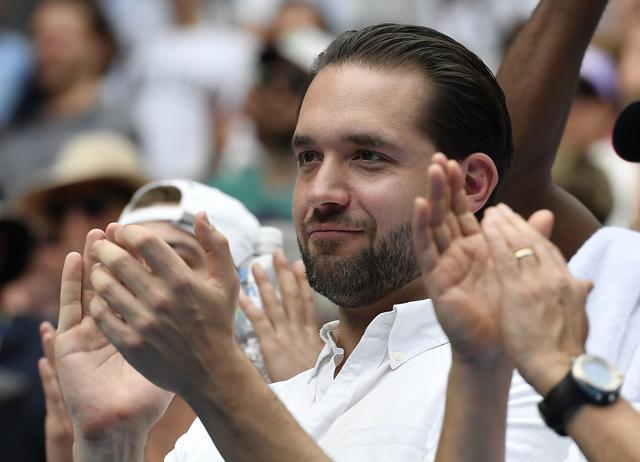 Reddit co-founder Alexis Ohanian applauds as he watches his fiancee United States Serena Williams defeat Switzerlands Belinda Bencic in her first round match at the Australian Open tennis championships in Melbourne on January 17. (AP) Reddit co-founder Alexis Ohanian applauds as he watches his fiancee United States Serena Williams defeat Switzerlands Belinda Bencic in her first round match at the Australian Open tennis championships in Melbourne on January 17. (AP)