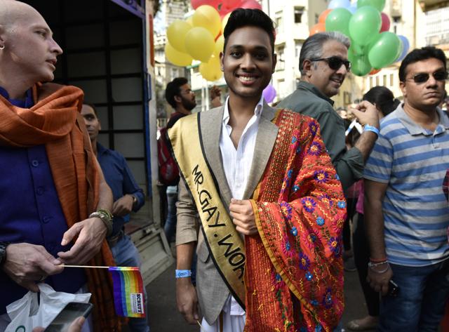 Anwesh Kumar Sahoo at the march. (Arijit Sen/HT PHOTO) Anwesh Kumar Sahoo at the march. (Arijit Sen/HT PHOTO)