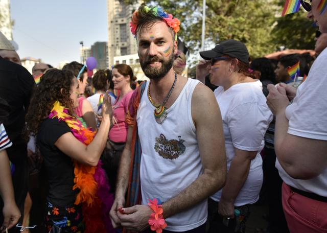 Jerome de Henau at the march. (Arijit Sen/HT PHOTO) Jerome de Henau at the march. (Arijit Sen/HT PHOTO)