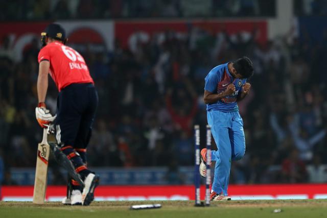 Jasprit Bumrah picked up two wickets in the final over as India won the match by five runs to level the series 1-1. (BCCI)