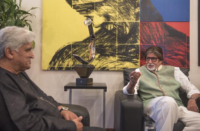 Amitabh Bachchan says Javed saab gave me pointers for the death scene, as he said he didn’t know what a dying person says. (Satish Bate/HT Photo)