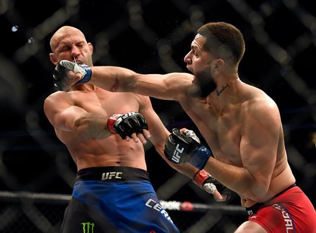 Jorge Masvidal lands a punch on Donald Cerrone in their Welterweight bout during UFC Fight Night. (Denver Post via Getty Images) Jorge Masvidal lands a punch on Donald Cerrone in their Welterweight bout during UFC Fight Night. (Denver Post via Getty Images)