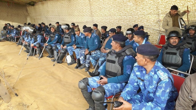 Rapid Action Force deployed 200 metres from the protest site to prevent any untoward situation. (Manoj Dhaka/HT Photo) Rapid Action Force deployed 200 metres from the protest site to prevent any untoward situation. (Manoj Dhaka/HT Photo)