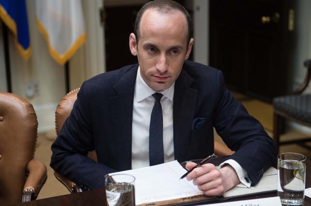 White House senior adviser Stephen Miller attends a meeting between US President Donald Trump and small business leaders in the Roosevelt Room at the White House in Washington. (AFP Photo) White House senior adviser Stephen Miller attends a meeting between US President Donald Trump and small business leaders in the Roosevelt Room at the White House in Washington. (AFP Photo)