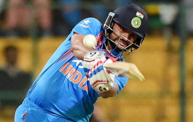 Suresh Raina plays a shot during the 3rd T20 between India and England at Chinnaswamy Stadium in Bengaluru. (PTI) Suresh Raina plays a shot during the 3rd T20 between India and England at Chinnaswamy Stadium in Bengaluru. (PTI)