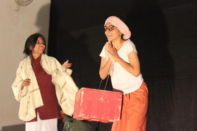 A scene from the play, Shahira Ke Naam, by Kamala Nehru College. A scene from the play, Shahira Ke Naam, by Kamala Nehru College.