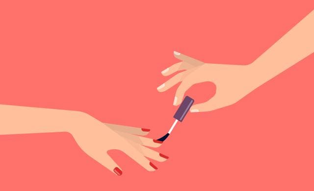 Applying nail paints could also cause the spots. (Shutterstock)