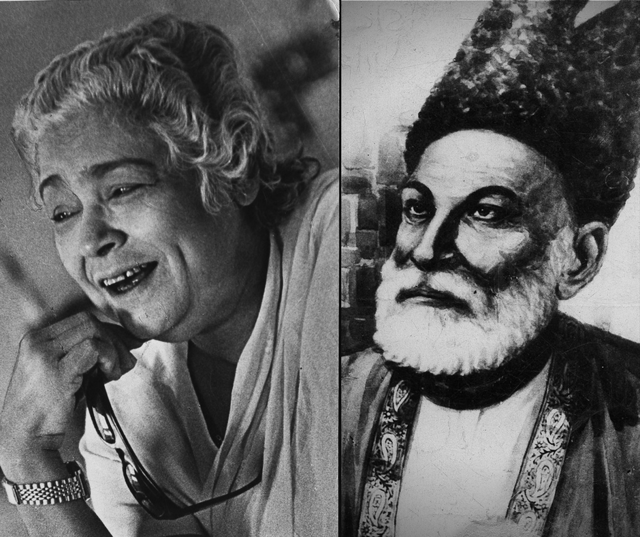 Urdu literature, from the writings of Ismat Chughtai (L) to the poetry of Mirza Ghalib (R) has witnessed a renewed interest in the recent past. ((L) Babu Ram/ HT Photo ) Urdu literature, from the writings of Ismat Chughtai (L) to the poetry of Mirza Ghalib (R) has witnessed a renewed interest in the recent past. ((L) Babu Ram/ HT Photo )