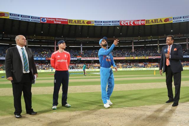 Virat Kohli lost his third consecutive toss as captain as England won the toss and chose to bat in the deciding Twenty20 International at the Chinnaswamy stadium. (BCCI)