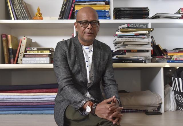 Narendra Kumar will make a comeback at Lakme Fashion Week after 1.5 year with Burgoyne presenting a menswear line using soft tailored linen and athleisure for men. (Arijit Sen/HT Photo) Narendra Kumar will make a comeback at Lakme Fashion Week after 1.5 year with Burgoyne presenting a menswear line using soft tailored linen and athleisure for men. (Arijit Sen/HT Photo)