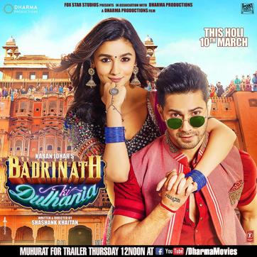 Alia and Varun on the poster of Badrinath Ki Dulhaniya. Alia and Varun on the poster of Badrinath Ki Dulhaniya.