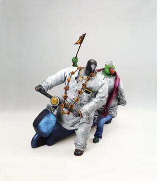Paksh (i), a sculpture of a politician and his sidekick (Photo courtesy: Bharati Pitre) Paksh (i), a sculpture of a politician and his sidekick (Photo courtesy: Bharati Pitre)