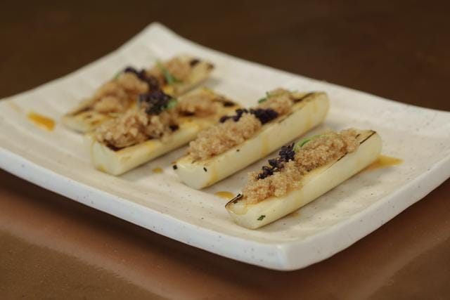 Grilled palm of hearts with amaranth at Lima (Photo courtesy: Lima) Grilled palm of hearts with amaranth at Lima (Photo courtesy: Lima)