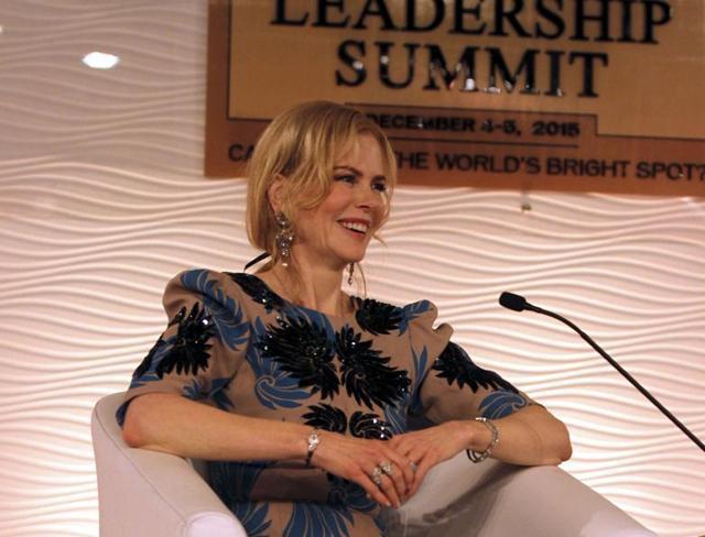 The actor at the Hindustan Times Leadership Summit 2016 in New Delhi. (HT Photo)