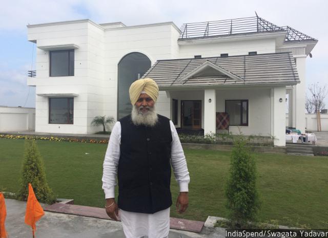 Balwinder Singh, a former sarpanch of Heir village, near Amritsar, in front of his sprawling bungalow. We asked him about the drug problem in the state, and he said: “When the parents can’t control their own children, how can they expect the government to?”