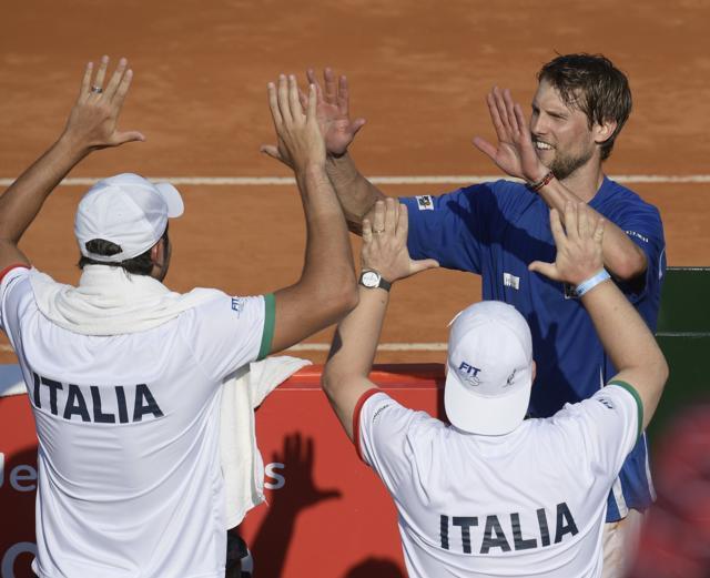 Defending champions Argentina were missing the services of Juan Martin del Potro as the defending Davis Cup champions stared at elimination after trailing 0-2 against Italy. (AFP) Defending champions Argentina were missing the services of Juan Martin del Potro as the defending Davis Cup champions stared at elimination after trailing 0-2 against Italy. (AFP)