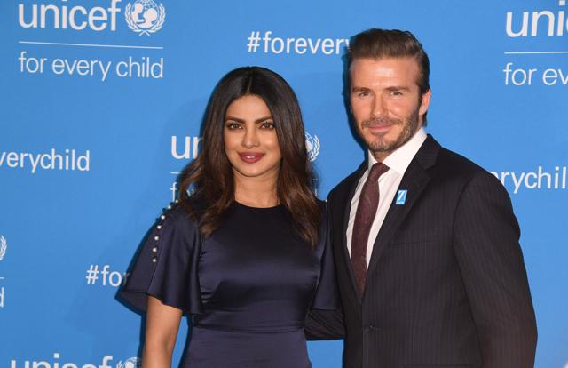 Priyanka Chopra and David Beckham attend UNICEF's 70th anniversary event at United Nations Headquarters. (AFP) Priyanka Chopra and David Beckham attend UNICEF's 70th anniversary event at United Nations Headquarters. (AFP)