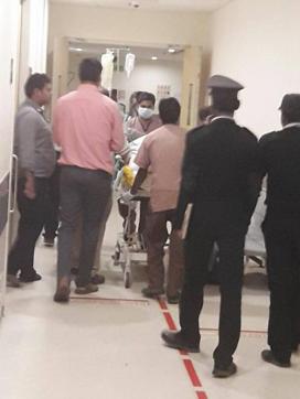 Injured Kishore Kumar Behera being taken to hospital in Bhubaneswar. (Facebook) Injured Kishore Kumar Behera being taken to hospital in Bhubaneswar. (Facebook)