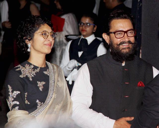Aamir Khan with his wife Kiran Rao during the success party of Dangal. (PTI) Aamir Khan with his wife Kiran Rao during the success party of Dangal. (PTI)